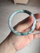 Load image into Gallery viewer, 57.5mm certificated Type A 100% Natural light green with green floating flowers Jadeite Jade bangle AS82-3025
