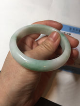 Load image into Gallery viewer, 53mm 100% natural certified sunny green/white(白底青) jadeite jade bangle BK81-5255