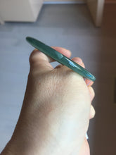 Load image into Gallery viewer, 55mm Certified Type A 100% Natural dark green/blue/gray Guatemala slim round cut Jadeite bangle PD18-4450