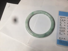 Load image into Gallery viewer, 57mm Certified Type A 100% Natural sunny green round cut Jadeite Jade bangle AK77-3296