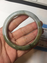 Load image into Gallery viewer, 57.5mm certified Type A 100% Natural dark green/brown/yellow/purple slim Jadeite Jade bangle D133-4071