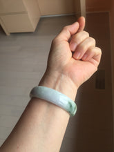 Load image into Gallery viewer, 53.5mm certified type A 100% Natural light green purple white Jadeite Jade bangle J150-6018