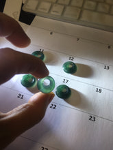 Load image into Gallery viewer, 100% natural Type A dark green blue gray Guatemala jadeite safety Guardian ring pendant PD12