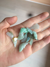 Load image into Gallery viewer, 100% Natural sunny green/white/ice clear/brown jadeite Jade baby dolphin pendant AX30 add on item