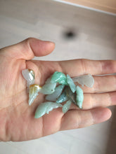 Load image into Gallery viewer, 100% Natural sunny green/white/ice clear/brown jadeite Jade baby dolphin pendant AX30 add on item