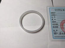 Load image into Gallery viewer, 48.7mm certified 100% natural type A light green purple white thin square style jadeite bangle PH227-0980