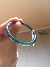 Load image into Gallery viewer, 57mm Type A 100% Natural icy black(冰乌鸡) blue gray Guatemala Slim Round Cut Jadeite Bangle PJ149-1379