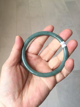 Load image into Gallery viewer, 59mm Certified Type A 100% Natural light green/blue/brown slim round cut Guatemala Jadeite bangle AA56-5836