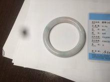 Load image into Gallery viewer, 55mm Certified type A 100% Natural light green/purple/yellow round cut Jadeite bangle AE62-6546