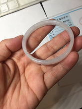 Load image into Gallery viewer, 48.7mm certified 100% natural type A light green purple white thin square style jadeite bangle PH227-0980