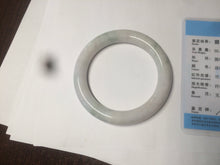 Load image into Gallery viewer, 55mm Certified type A 100% Natural light green/purple/yellow round cut Jadeite bangle AE62-6546