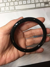 Load image into Gallery viewer, 62.5mm 100% Natural Dark Green/Black Meteorite Starry Night Sky Galaxy Nephrite Bangle HK2-0564