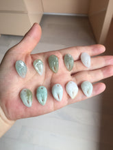 Load image into Gallery viewer, 100% Natural type A green/white/gray small crab claws jadeite Jade pendant necklace group BP116