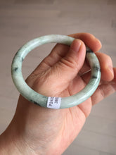 Load image into Gallery viewer, 57mm certified 100% natural Type A light green with dark green floating flowers round cut jadeite jade bangle AA7-3882