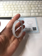 Load image into Gallery viewer, 48.7mm certified 100% natural type A light green purple white thin square style jadeite bangle PH227-0980