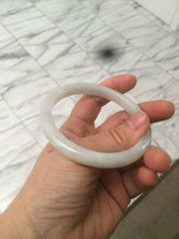 Load image into Gallery viewer, 58mm certified type A 100% Natural fresh light green/white slim jadeite jade bangle E80-0996