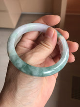 Load image into Gallery viewer, 54.5mm Certified 100% natural Type A Watermelon Rind Green & Light Purple jadeite jade bangle PH242-0177