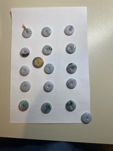 Load image into Gallery viewer, 18mm Type A 100% Natural green/purple/white Jadeite Jade safety Guardian donut Pendant group m99