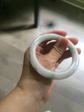 Load image into Gallery viewer, 55mm Certified type A 100% Natural light green/purple/yellow round cut Jadeite bangle AE62-6546