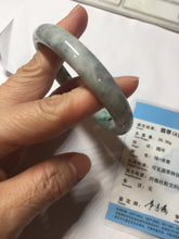 Load image into Gallery viewer, 59mm certified 100% natural Type A green purple gray jadeite bangle PD160-6310