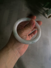 Load image into Gallery viewer, 55mm Certified type A 100% Natural light green/purple/yellow round cut Jadeite bangle AE62-6546