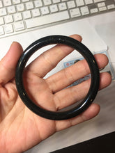 Load image into Gallery viewer, 62.5mm 100% Natural Dark Green/Black Meteorite Starry Night Sky Galaxy Nephrite Bangle HK2-0564