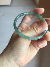 Load image into Gallery viewer, 56.5mm Certified Type A 100% Natural icy watery spring-water green/blue/gray Guatemala slim round cut Jadeite bangle PA105-5541