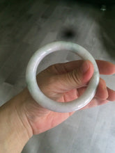Load image into Gallery viewer, 55mm Certified type A 100% Natural light green/purple/yellow round cut Jadeite bangle AE62-6546