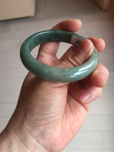 Load image into Gallery viewer, 52.2mm Certified 100% natural Type A oily dark green/black/brown/gray (老油青) jadeite jade bangle PH190-6940