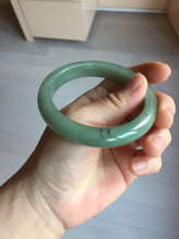 Load image into Gallery viewer, 57.1mm Certified Type A 100% Natural Oily Dark Green Gray Black(油青) Jadeite Jade Bangle PH262-7158