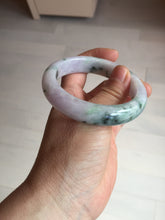 Load image into Gallery viewer, 54.4mm certified 100% natural Type A light purple with sunny green flying flowers jadeite jade bangle BL105-8717