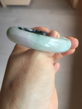 Load image into Gallery viewer, 51.5mm certified Type A 100% Natural icy watery light green sunny green purple oval Jadeite Jade bangle BQ63-5672