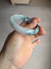 Load image into Gallery viewer, 51.5mm certified Type A 100% Natural icy watery light green sunny green purple oval Jadeite Jade bangle BQ63-5672