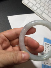 Load image into Gallery viewer, 54.5mm Certified Type A 100% Natural light green/purple round cut Jadeite Jade bangle AM98-2799