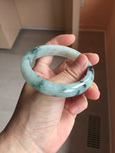 Load image into Gallery viewer, 56.5mm Certified 100% natural Type A light green with green floating flowers jadeite jade bangle PH241-7292