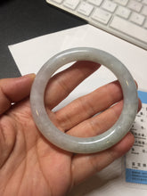 Load image into Gallery viewer, 54.5mm Certified Type A 100% Natural light green/purple round cut Jadeite Jade bangle AM98-2799