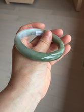 Load image into Gallery viewer, 57.4mm certified Type A 100% Natural dark green gray black white with floating seaweed Jadeite Jade bangle BS25-7689