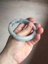 Load image into Gallery viewer, 54.9mm Certificated light green/purple with green floating flowers jadeite jade bangle S84-7072