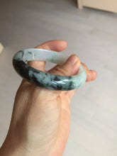 Load image into Gallery viewer, 51.5mm certified Type A 100% Natural icy watery light green sunny green purple oval Jadeite Jade bangle BQ63-5672