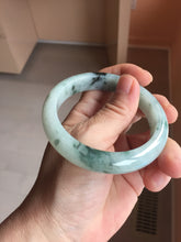 Load image into Gallery viewer, 56.5mm Certified 100% natural Type A light green with green floating flowers jadeite jade bangle PH241-7292