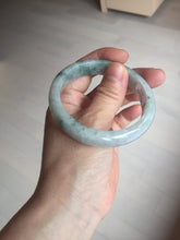 Load image into Gallery viewer, 54.9mm Certificated light green/purple with green floating flowers jadeite jade bangle S84-7072