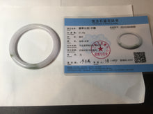 Load image into Gallery viewer, 54.5mm certified 100% natural light green/white/purple round cut jadeite jade bangle BK85-4668
