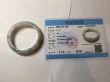 Load image into Gallery viewer, 51mm certified 100% natural Type A light green red with green floating flowers carved and golden-painted jadeite jade bangle PF80-6081