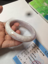 Load image into Gallery viewer, 59.8mm Certified Type A 100% Natural white/purple/pink jadeite Jade bangle BK2-8361