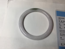 Load image into Gallery viewer, 54.5mm certified 100% natural light green/white/purple round cut jadeite jade bangle BK85-4668