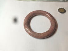 Load image into Gallery viewer, 54.3mm 100% natural plateau earth red/brown chubby round cut rose stone (Rhodonite) bangle XY81