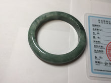 Load image into Gallery viewer, 56.5mm Certified Type A 100% Natural Woodland Green Jadeite Bangle PH230-0263