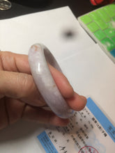 Load image into Gallery viewer, 59.8mm Certified Type A 100% Natural white/purple/pink jadeite Jade bangle BK2-8361