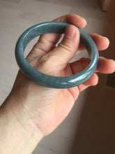 Load image into Gallery viewer, 61mm Certified Type A 100% Natural deep sea dark green/blue/gray/black Guatemala Jadeite bangle PB113-6424