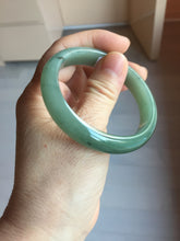 Load image into Gallery viewer, 52.4mm Certified Type A 100% Natural Oily Dark Green Gray Black(油青) Oval Jadeite Jade Bangle PH260-7132
